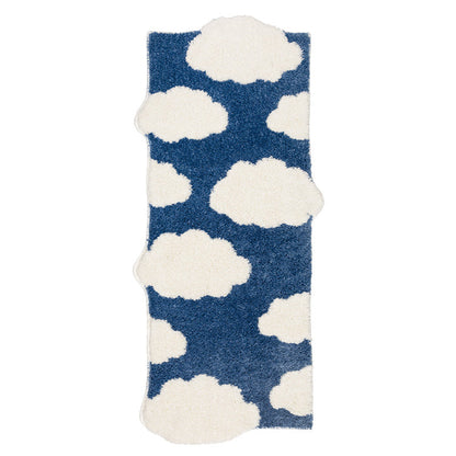 Feblilac White Cloud Blue Sky Bedroom Runner