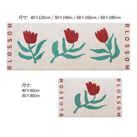 Three Little Red Tulip Bedroom Mat