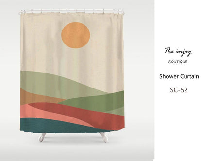 Red and Blue Field Shower Curtain