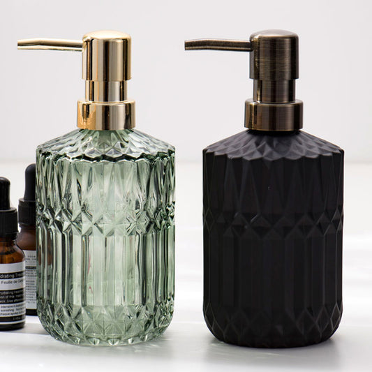 Nordic Style Luxury Glass Soap Dispenser, Lotion Hand Sanitizer Bottle for Bathroom Kitchen