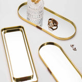 Nordic Style Golden Mirror Oval/Rectangle Tray, Aromatherapy Tray, Jewelry Tray, Decoration Tray