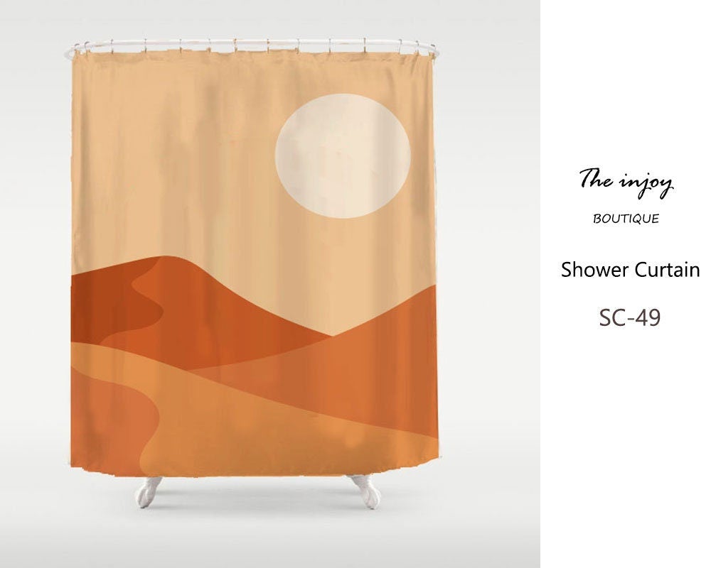 Orange Mountain Sunset Shower Curtain