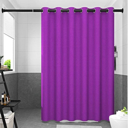 Thick Purple Linen Fabric Shower Curtain