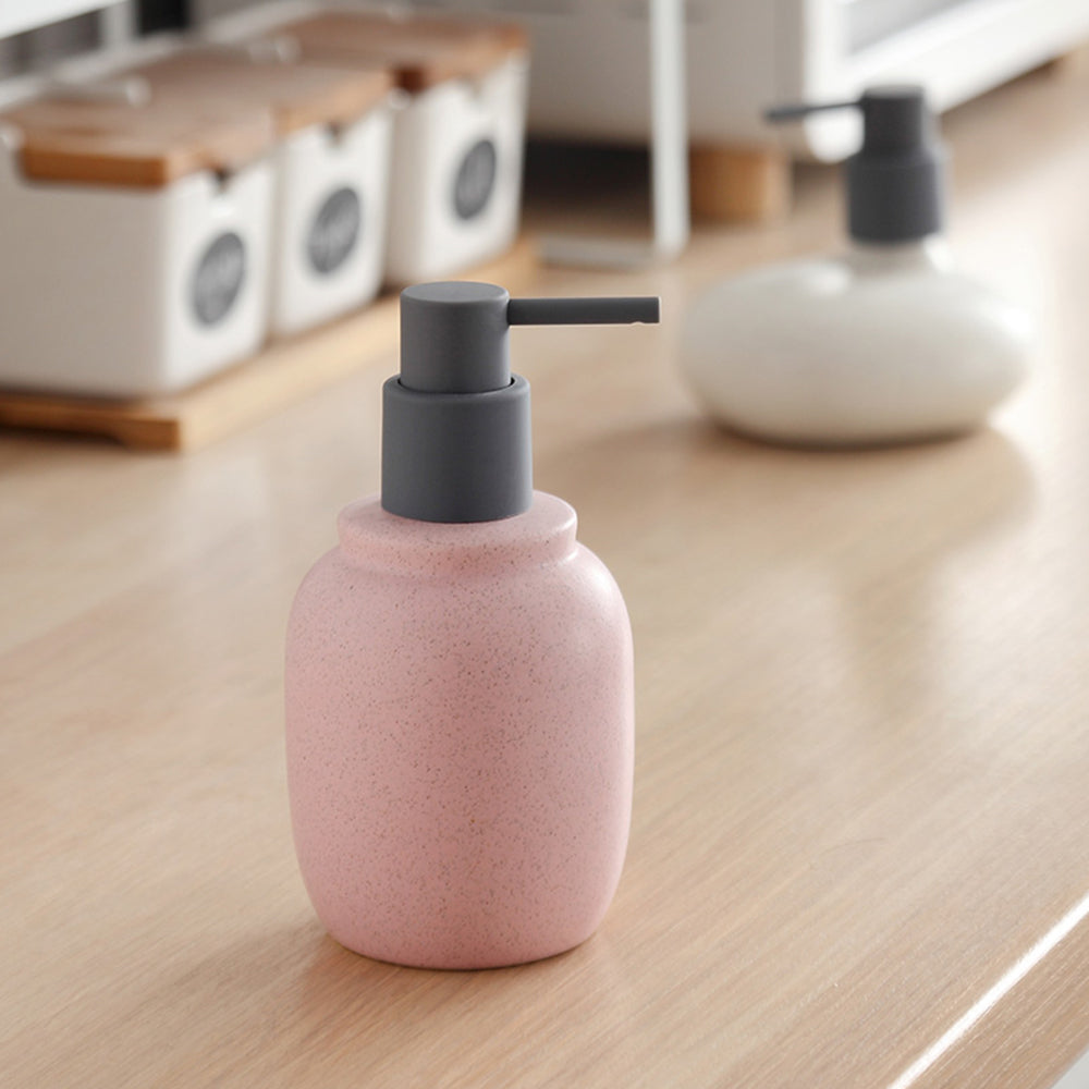 Ceramic Soap Dispenser, Liquid Bathroom Bottle, Simple Design, Refillable Reusable Lotion Pump for Bathroom Kitchen, 300ml/10.1oz