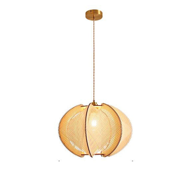 Chinese Hand-Made Rope Wooden Pendant Lamp