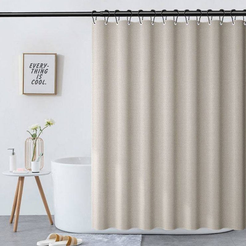 Beige Linen Shower Curtain