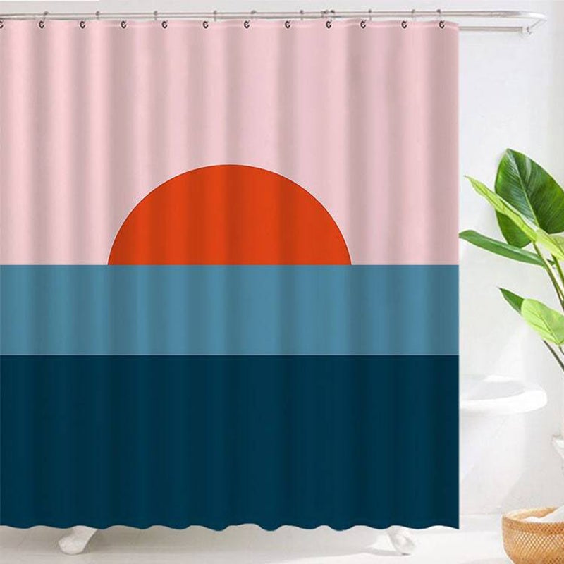 Pink and Blue Ocean Sunset Shower Curtain