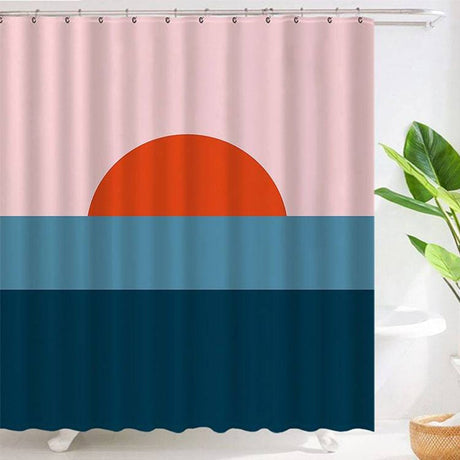Pink and Blue Ocean Sunset Shower Curtain