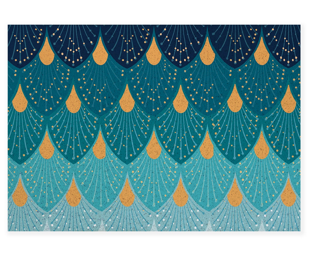 Blue Fish Pattern PVC Entrance Mat