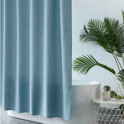 Pure Blue Linen Shower Curtain
