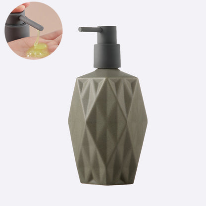 Off-white Ceramic Soap Dispenser, Foaming Pump Bathroom Bottle, Simple Design, Refillable Reusable Lotion Pump for Bathroom Kitchen, 550ml/18.59oz