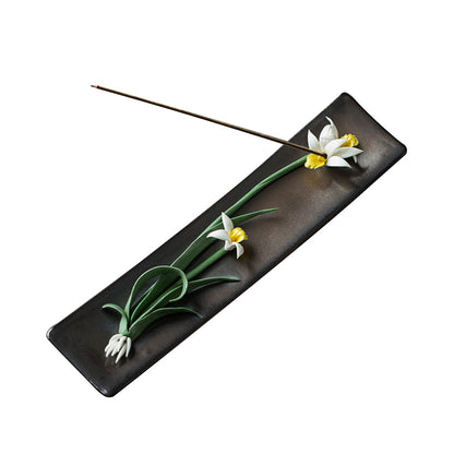 Ceramic Incense Burner, Incense Holder, Art Flower Design, Aromatherapy, Yoga Incense Burner, Small Incense seat