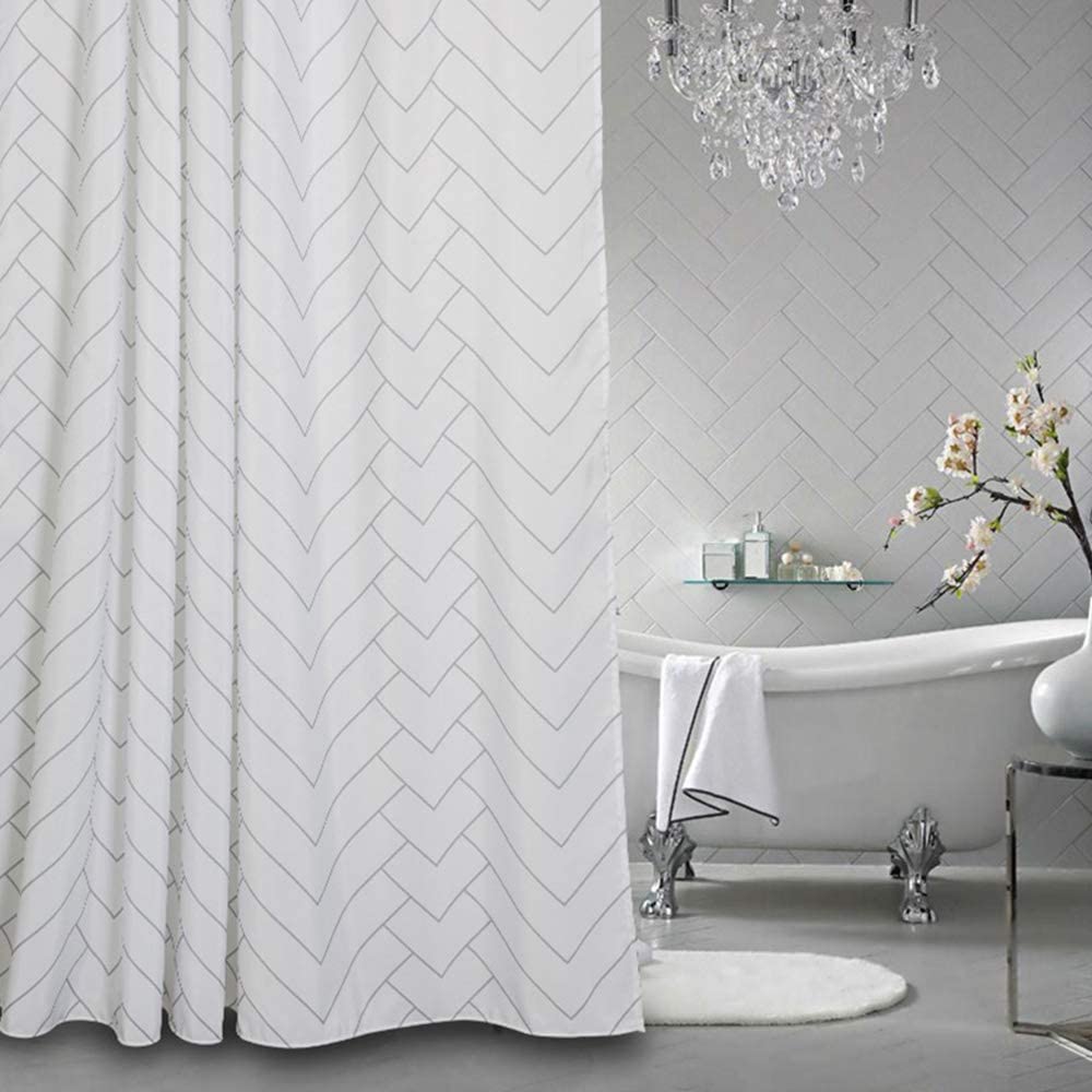 Simple Black and White Pattern Shower Curtain