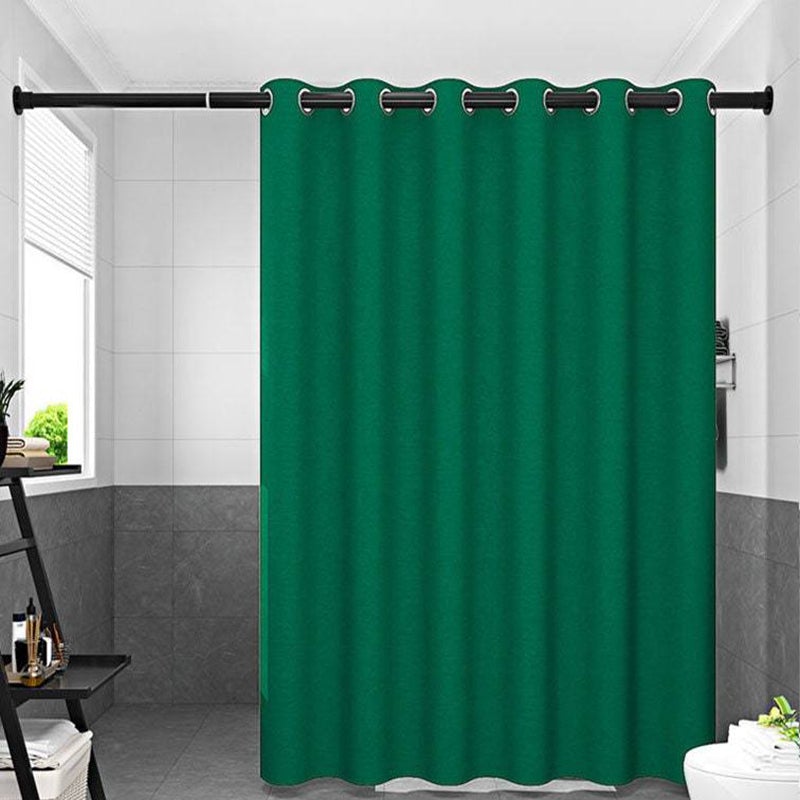 Thick Green Linen Fabric Shower Curtain