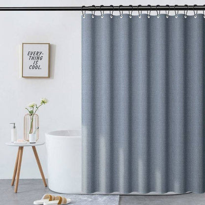 Gray Blue Linen Shower Curtain
