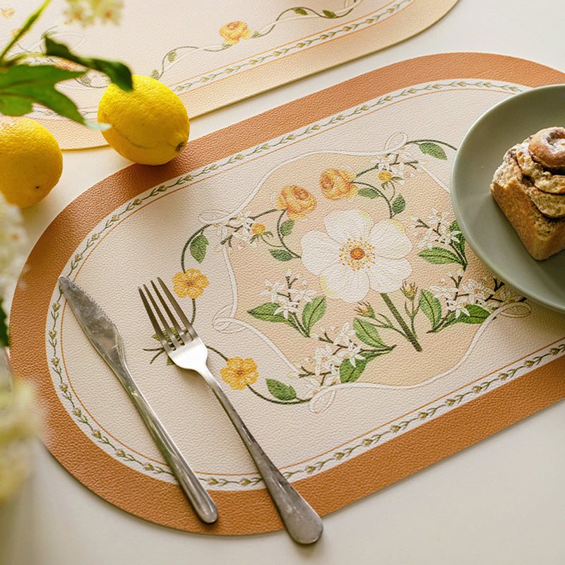 [Two] Werther American leather placemats waterproof and oil-proof placemats heat insulation table mats Western placemats Nordic non-slip