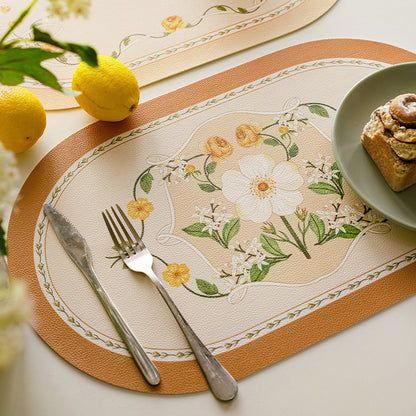 [Two] Werther American leather placemats waterproof and oil-proof placemats heat insulation table mats Western placemats Nordic non-slip