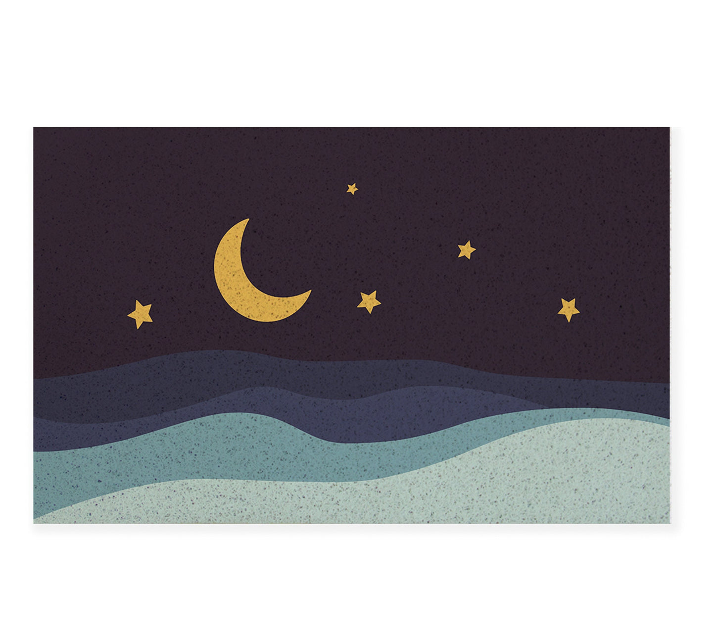 Moon and Starr above the Sea PVC Entrance Mat