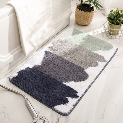 Color Blocks Bath Mat, Abstract Bathroom Rug, Soft Plush Water-Absorbent Multiple Sized Floral Anti Slip Toilet Mat, Soft Thick Bathroom Carpet, Art Bathroom Mats, Best Bath Rugs