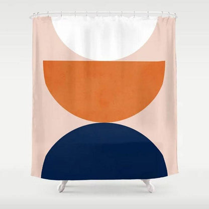 Pink Navy Blue Shape Shower Curtain