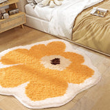 Feblilac Abstract Daisy Flower Bedroom Mat