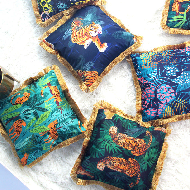 Animal Pattern Tassel Sofa Pillowcase