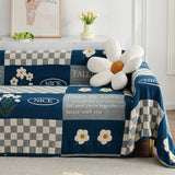 "FALL IN LOVE" Flower Plaid Reversible Quilt