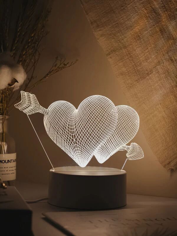 3 Color Changeable  Heart  Shaped Light £¨3D£©1pc