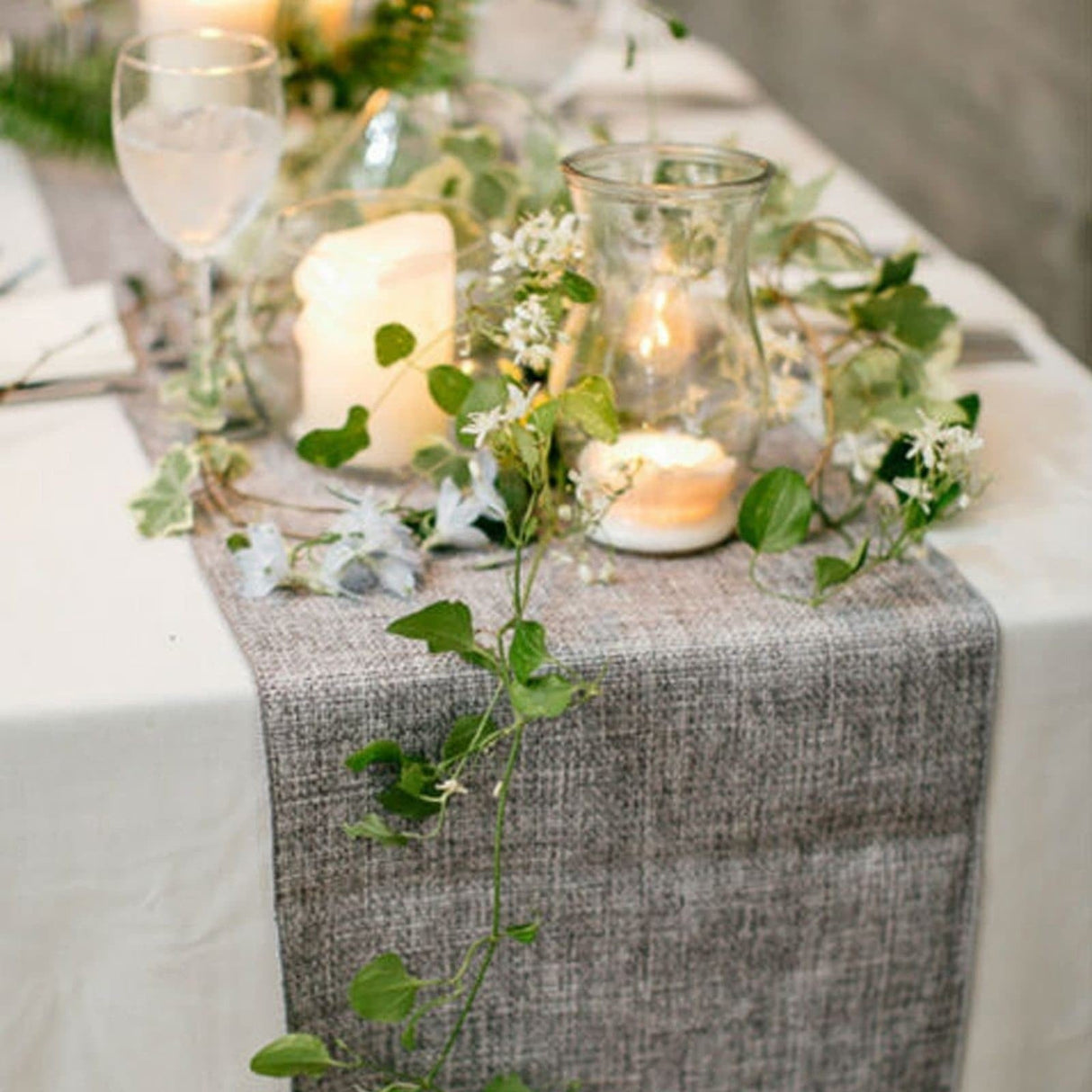 Rustic Table Runner Natural Feux Linen Table Cloth