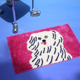 Cute White Dog Bath Mat