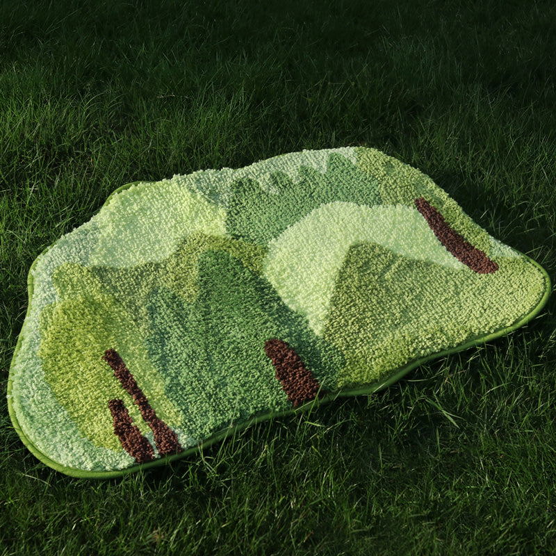 Semicircle Green Moss Bath Mat