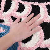 Cute Black and Pink Koi Fish Bath Mat