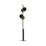 Simple Circular Standing Light Metal 2 Heads Living Room Floor Reading Lamp in Black