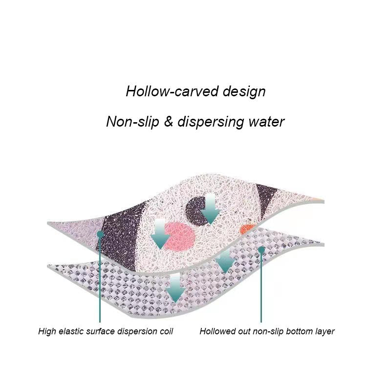 Feblilac Purple Vase Flower and Bird PVC Coil Bathtub Mat and Shower Mat by Stacie from US