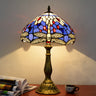 1 Head Table Lamp Decorative Dome Shade Stained Glass Nightstand Light for Living Room