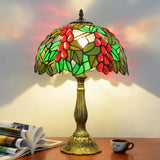 1 Head Table Lamp Decorative Dome Shade Stained Glass Nightstand Light for Living Room