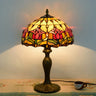 1 Head Table Lamp Decorative Dome Shade Stained Glass Nightstand Light for Living Room