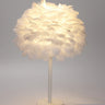 Nordic Style Sphere Shade Nightstand Lamp Feather 1-Light Living Room Table Light