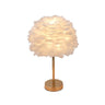 Nordic Style Sphere Shade Nightstand Lamp Feather 1-Light Living Room Table Light