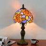 Decorative Dome Table Lamp Single Stained Art Glass Nightstand Lighting for Living Room