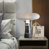 Tapered Table Light Modern Style Marble 1 Bulb White Nightstand Lighting for Bedside