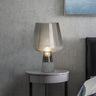 Wineglass-Like Bedside Nightstand Lamp Glass 1 Head Simplicity Table Light with Cement Base