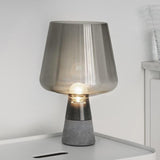 Wineglass-Like Bedside Nightstand Lamp Glass 1 Head Simplicity Table Light with Cement Base