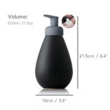 Ceramic Soap Dispenser, Foaming Pump Bathroom Bottle, Simple Design, Refillable Reusable Lotion Pump for Bathroom Kitchen, 650ml/21.9oz