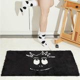 Black Cute Smile Face Bath Mat