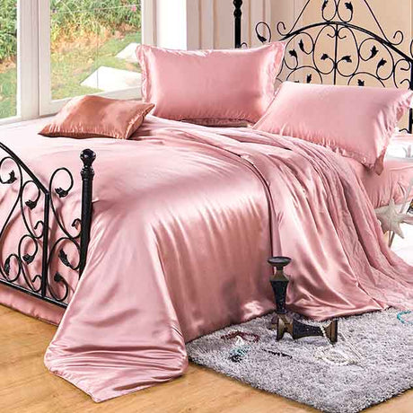 19MM Heavy Moisturizing And Luxurious Pure Mulberry Silk Duvet Cover Bedding Set (Silk Pillowcase /Quilt Cover /Sheet)