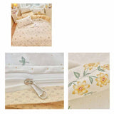 Orange Flowers Bedding Set Washable 60s Cotton Duvet Cover Bedding Set