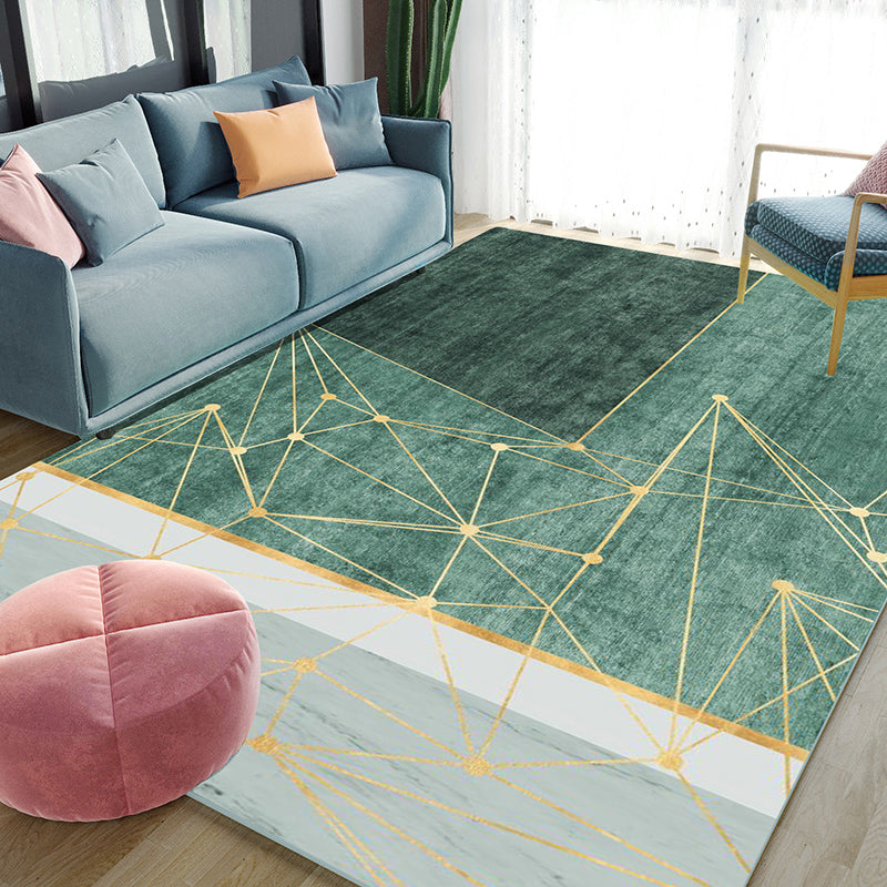 Unique Living Room Rug Multi-Colored Geometric Print Carpet Cotton Blend Anti-Slip Backing Indoor Rug Blackish Green Clearhalo 'Area Rug' 'Rug' 2209095