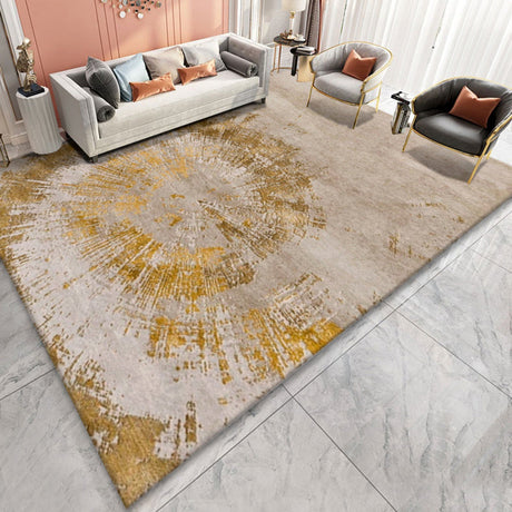 Classic Abstract Rug Multi Color Steampunk Area Carpet Cotton Blend Anti-Slip Backing Easy Care Rug for Living Room - Gray-Gold - Clearhalo - 'Area Rug' - 'Rug' - 2215329