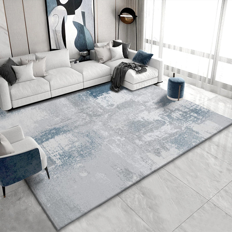 Classic Abstract Rug Multi Color Steampunk Area Carpet Cotton Blend Anti-Slip Backing Easy Care Rug for Living Room - Silver Gray - Clearhalo - 'Area Rug' - 'Rug' - 2215332